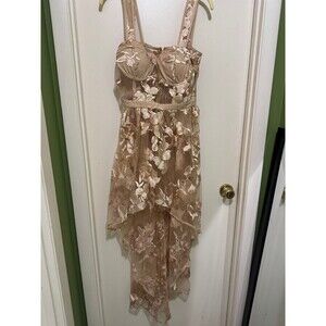 BLITHE LA GOLD HIGH-LOW CORSET GOWN NWT LARGE